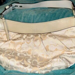 Coach Cream and Tan Women's Bag Vintage Signature Mint Condition Never Used